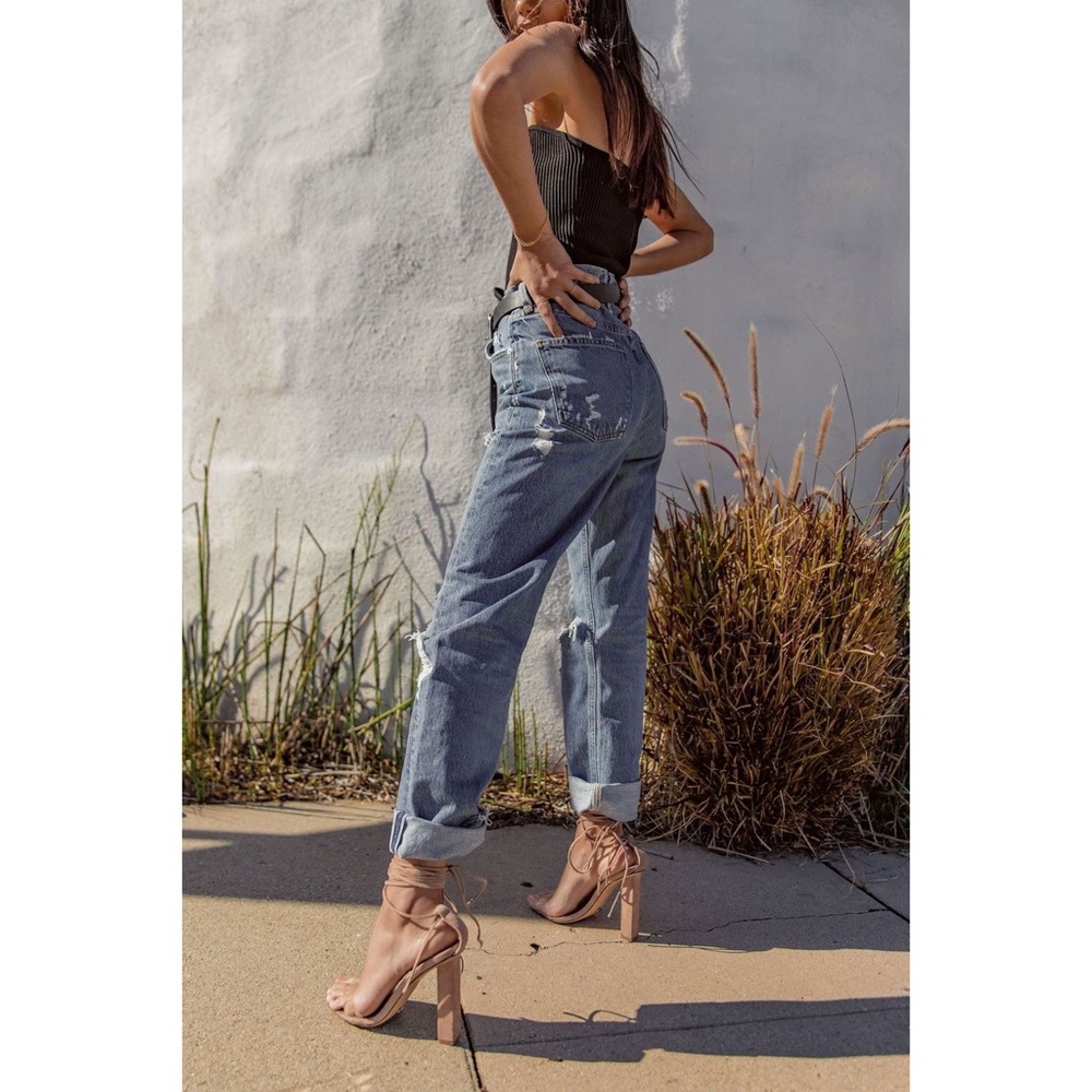 Agolde Light Blue Distressed Jeans - Picture 6 of 13